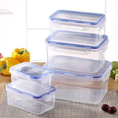Plastic Refrigerator Food Storage Box with Lid Airtight Container for Kitchen Organization