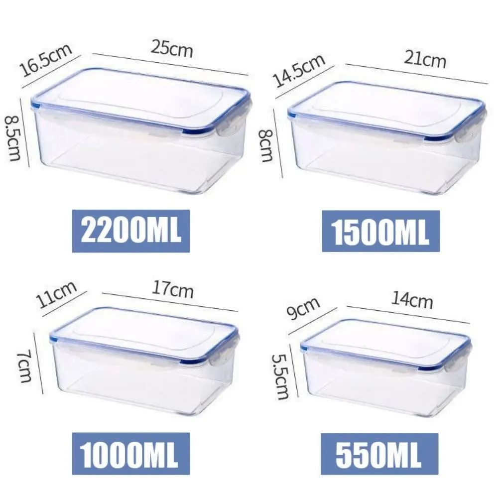 Plastic Refrigerator Food Storage Box With Lid Airtight Container For Kitchen Organization 9
