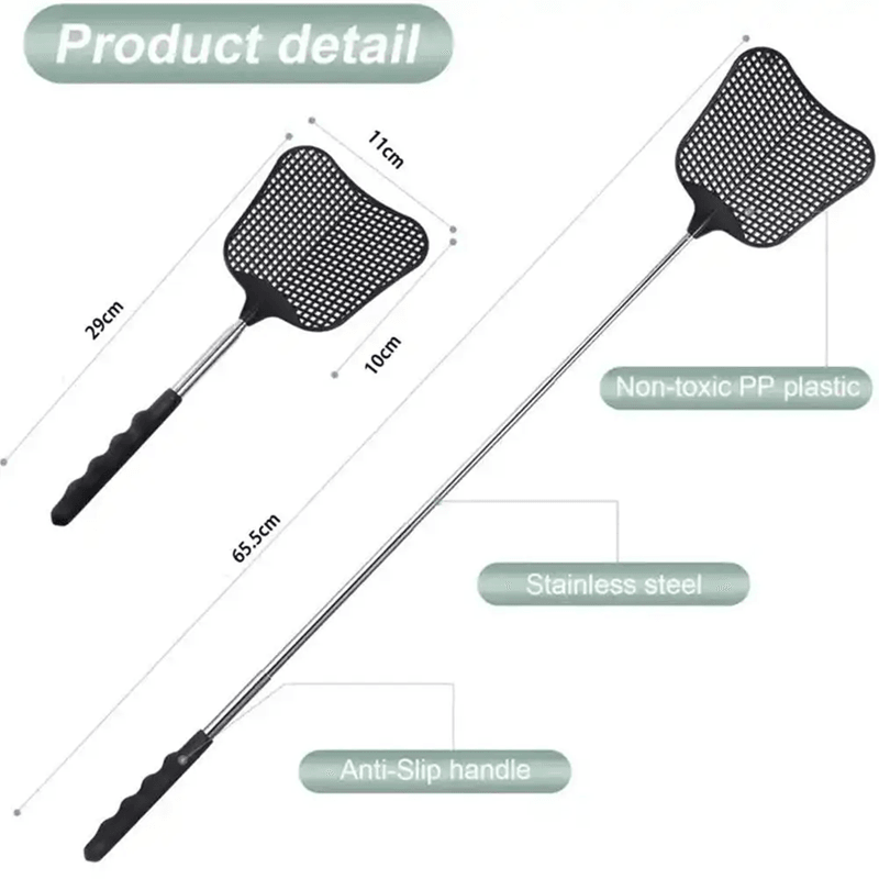 ExtendReach Telescopic Fly Swatter  Retractable Manual Fly Killer With Long Handle 4