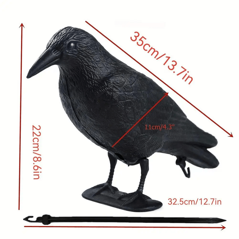 RealGuard Black Crow Decoy  Realistic Bird Repellent For Garden Yard And Outdoor Pest Control 1