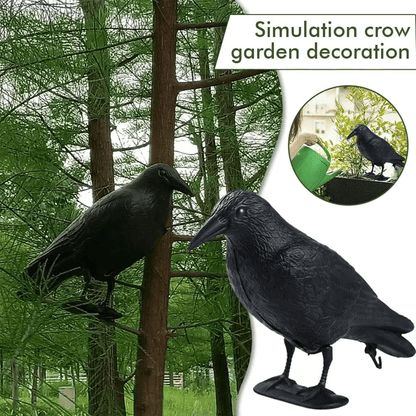 RealGuard Black Crow Decoy  Realistic Bird Repellent For Garden Yard And Outdoor Pest Control 3