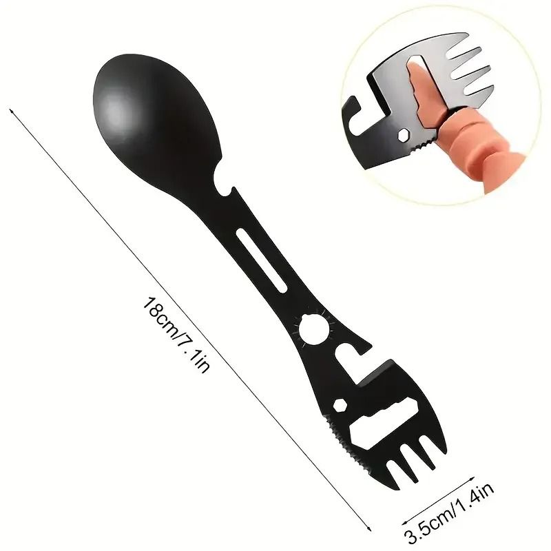 Lightweight Outdoor Fork Spoon Bottle Opener Tool For Camping And Survival 2