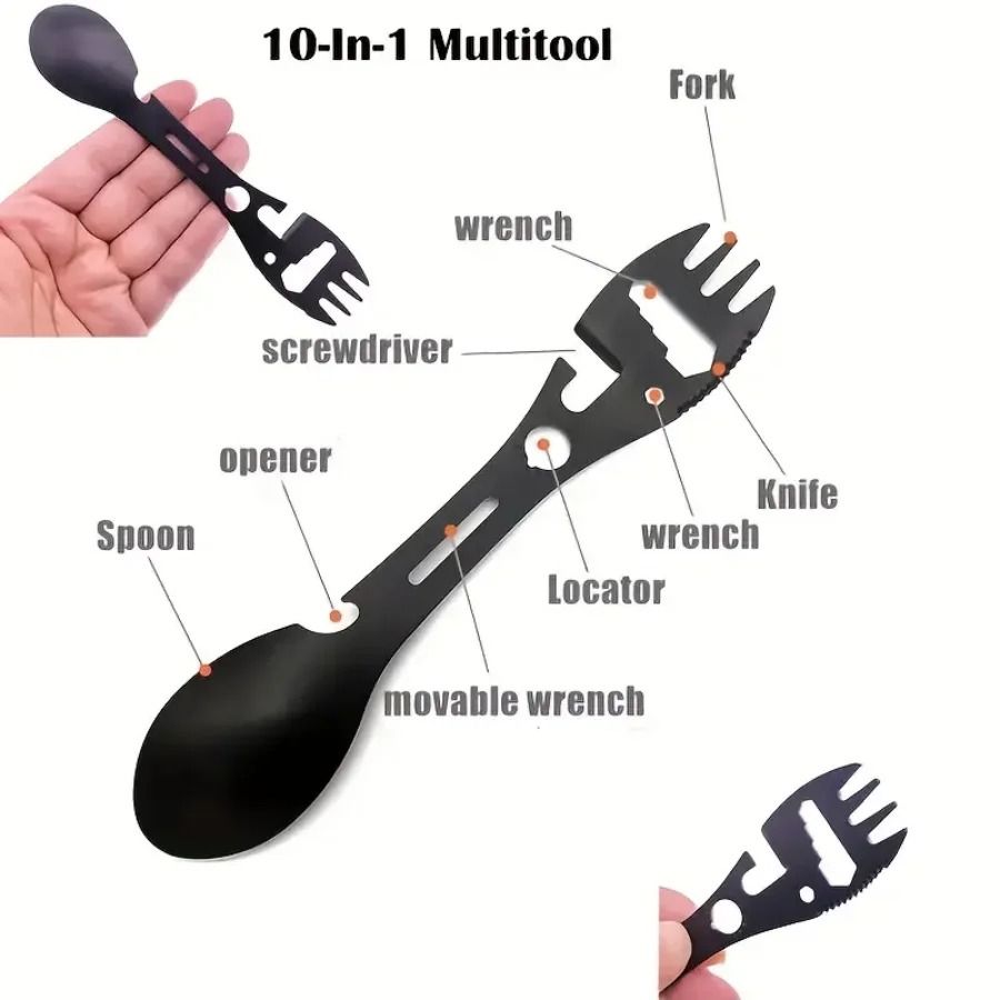 Lightweight Outdoor Fork Spoon Bottle Opener Tool For Camping And Survival 5