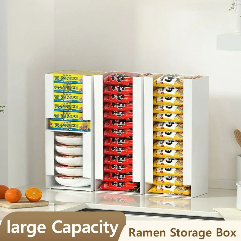 Ramen Storage Box Kitchen Organizer for Noodles and Household Essentials
