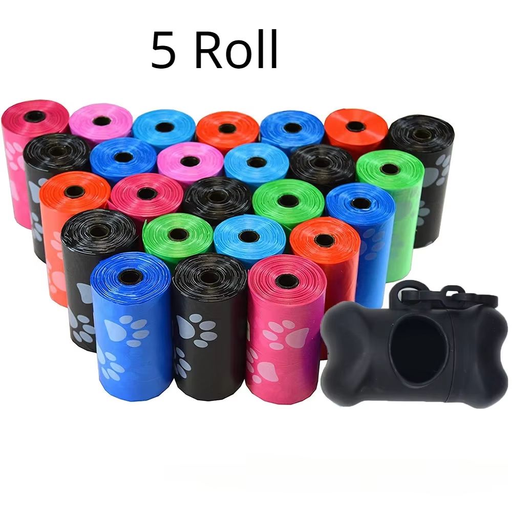 Solid-Color Printed Pet Poop Bags – Portable Dog Walking Waste & House-Use Bags