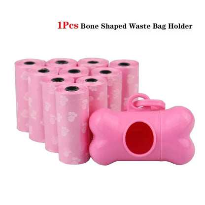 SolidColor Printed Pet Poop Bags  Portable Dog Walking Waste  HouseUse Bags 9