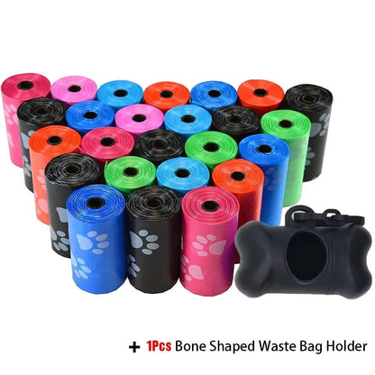 SolidColor Printed Pet Poop Bags  Portable Dog Walking Waste  HouseUse Bags 13