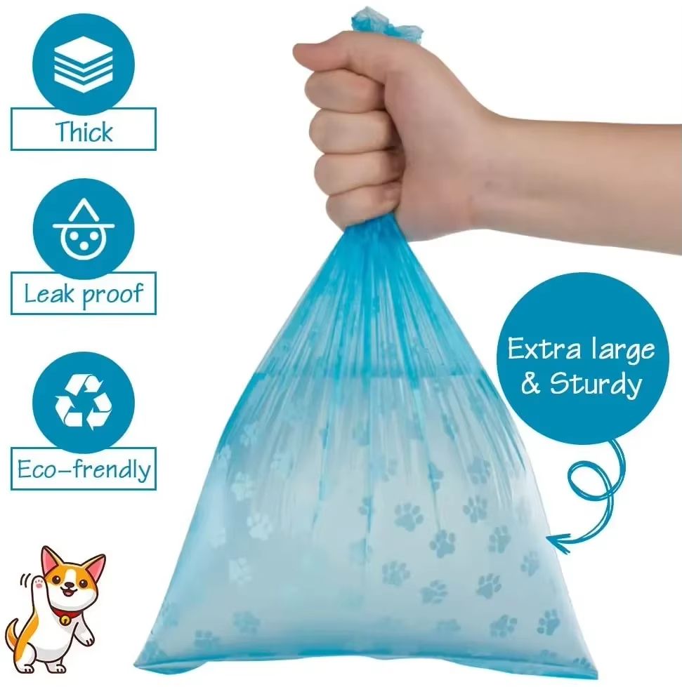 SolidColor Printed Pet Poop Bags  Portable Dog Walking Waste  HouseUse Bags 3