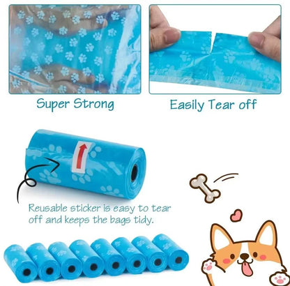 SolidColor Printed Pet Poop Bags  Portable Dog Walking Waste  HouseUse Bags 4