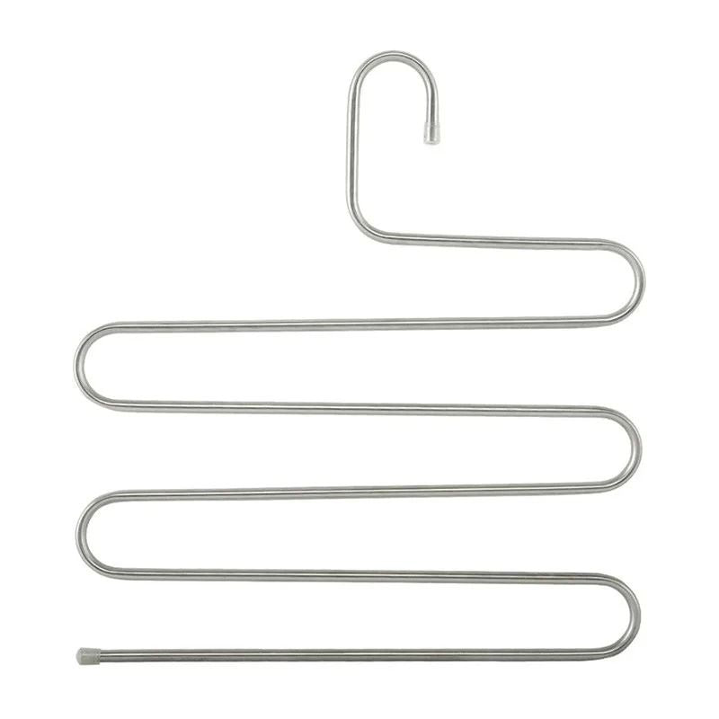 Stainless Steel SShaped MultiLayer Pants Rack SpaceSaving Wardrobe Organizer 5