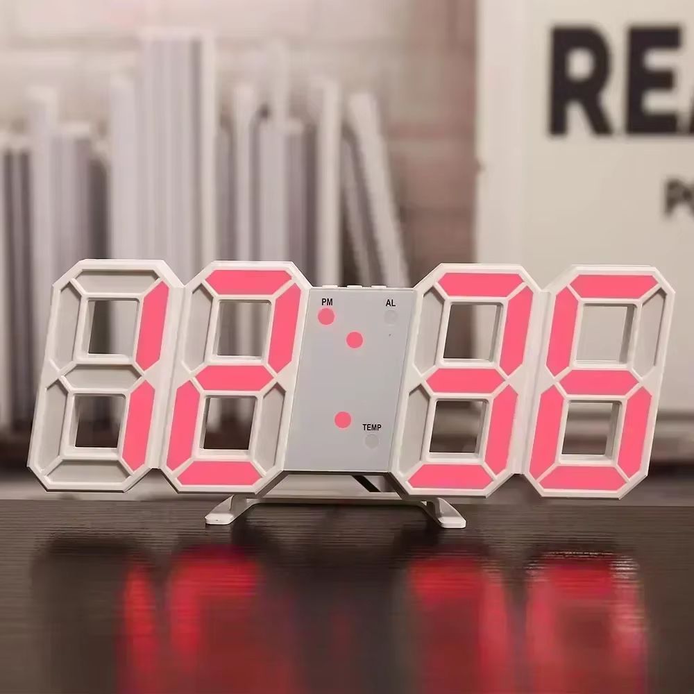 Modern LED Digital Wall  Desk Clock  Sleek Alarm Clock For Home  Office 6