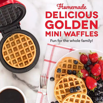 Mini DoubleSided Electric Waffle Maker  RapidHeat Dessert  Breakfast Machine 1