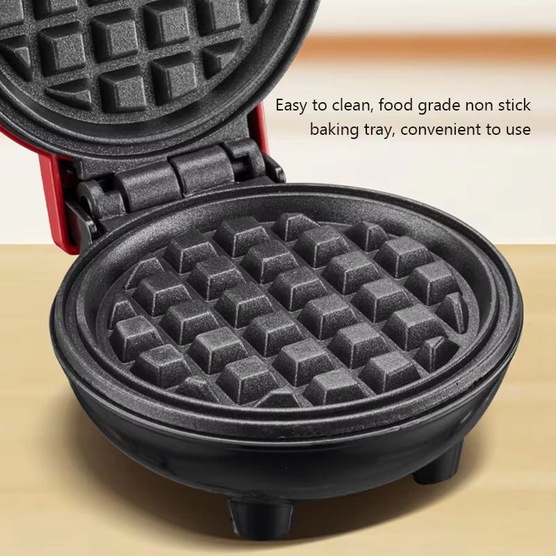 Mini DoubleSided Electric Waffle Maker  RapidHeat Dessert  Breakfast Machine 2