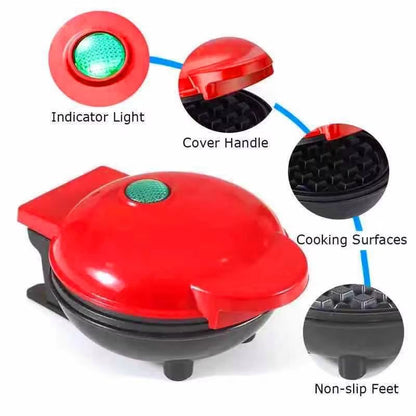 Mini DoubleSided Electric Waffle Maker  RapidHeat Dessert  Breakfast Machine 3