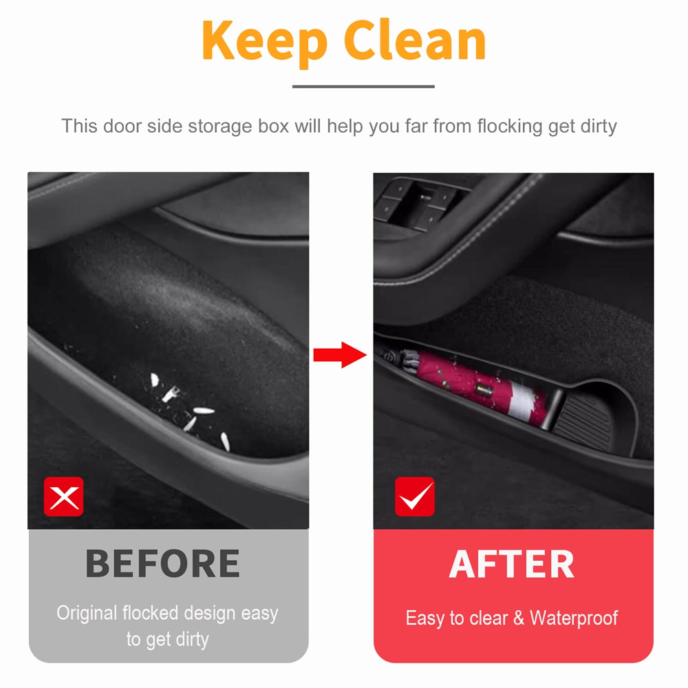Front And Rear Door Storage Organizer Tesla Model Y Juniper Handle Box Travel Accessories 2
