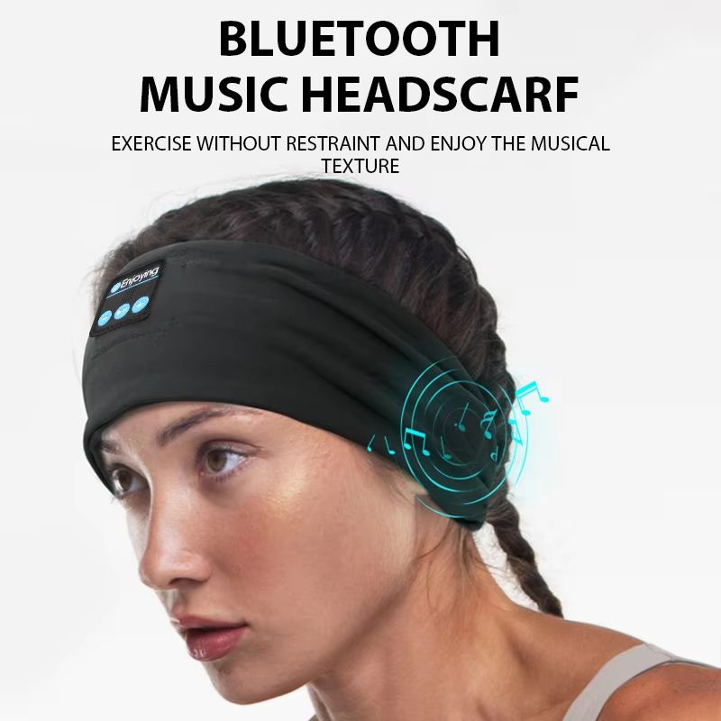 Wireless Bluetooth Sports Headband Headphones  Soft Elastic SweatResistant For Running Yoga  Sleep 2