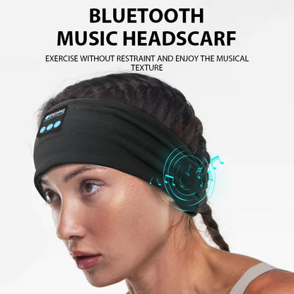 Wireless Bluetooth Sports Headband Headphones  Soft Elastic SweatResistant For Running Yoga  Sleep 2