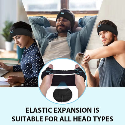 Wireless Bluetooth Sports Headband Headphones  Soft Elastic SweatResistant For Running Yoga  Sleep 4