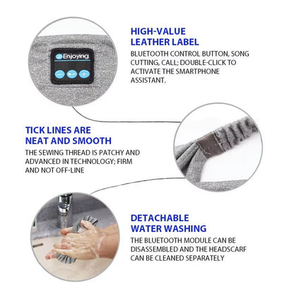 Wireless Bluetooth Sports Headband Headphones  Soft Elastic SweatResistant For Running Yoga  Sleep 5