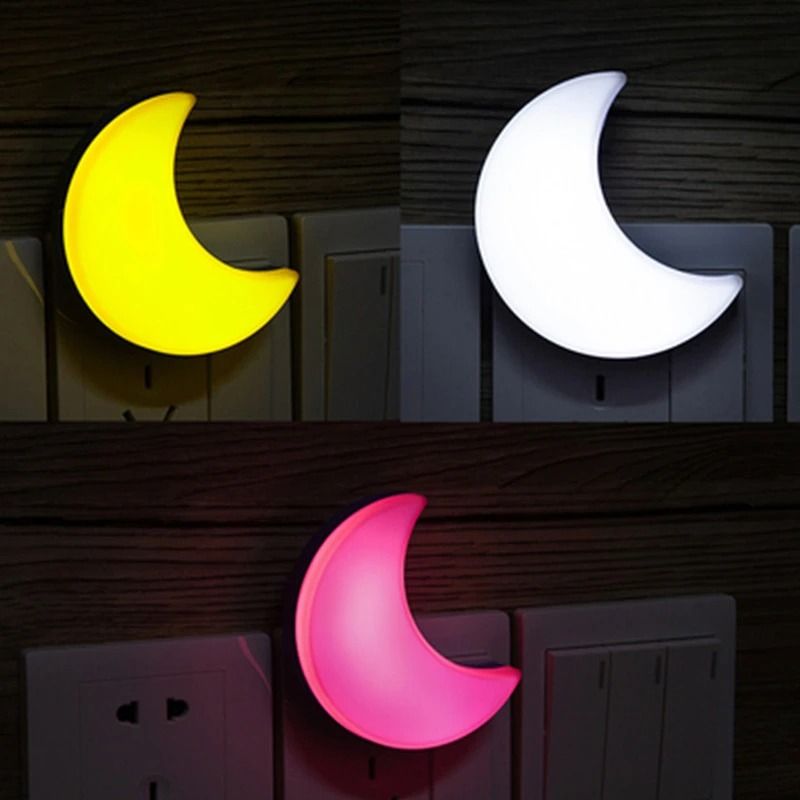 LED Moon Night Light Wall Lamp Plug In for Children Room Bedroom Living Room Decor