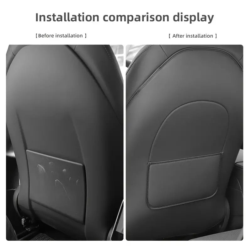 Leather Car Seat Back Protector for Tesla Y, Anti Kick Mat, Full Seat Cover Anti Scratch Pad, Premium Car Interior