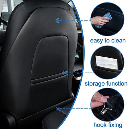 Leather Car Seat Back Protector for Tesla Y, Anti Kick Mat, Full Seat Cover Anti Scratch Pad, Premium Car Interior