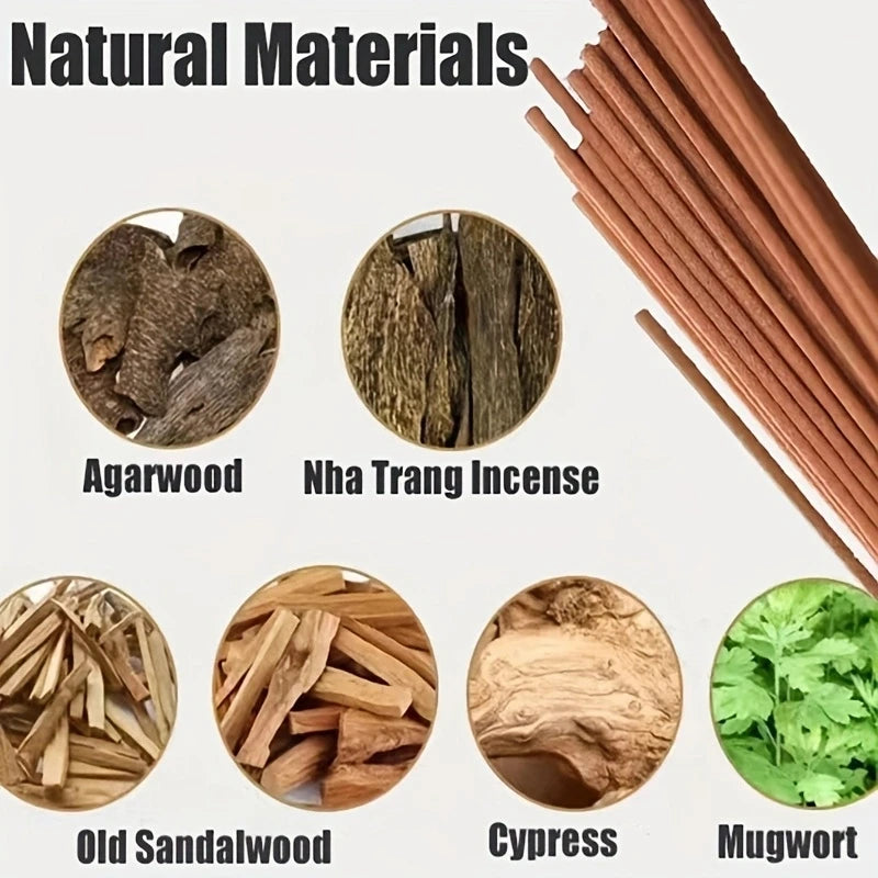 Natural Sandalwood Incense Sticks, Home Aroma Incense, Buddha Prayer Incense for Meditation and Blessing Ceremony