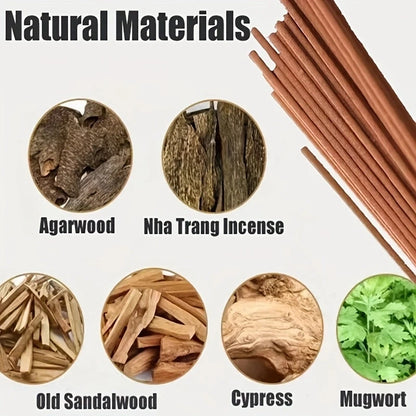 Natural Sandalwood Incense Sticks, Home Aroma Incense, Buddha Prayer Incense for Meditation and Blessing Ceremony