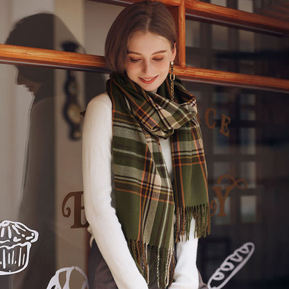 Warm Plaid Long Wrap Shawl For Women Soft Scottish Style Tartan Scarf Perfect Gift For Mom Wife Or  3