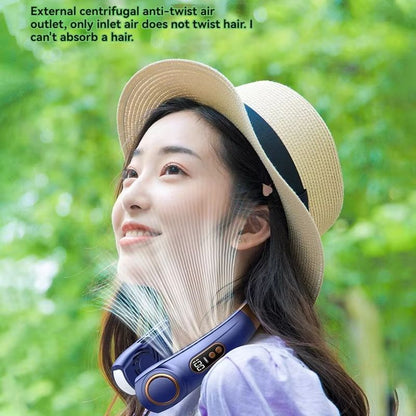 Portable Hanging Neck Fan With LED Digital Display  USB Rechargeable Bladeless Air Cooler 5