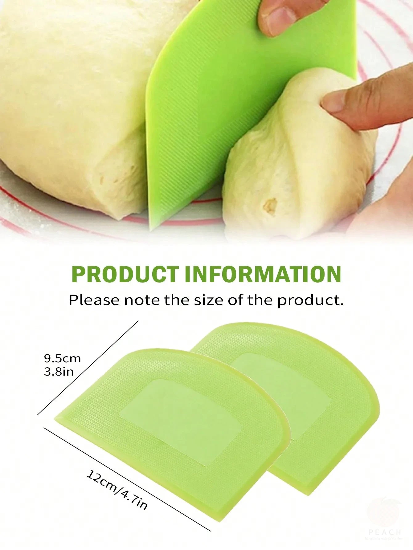 Flexible Bench Dough Cutter, Food-safe Plastic Dough Scraper Bowl, Multipurpose Food Scrappers for Bread Dough
