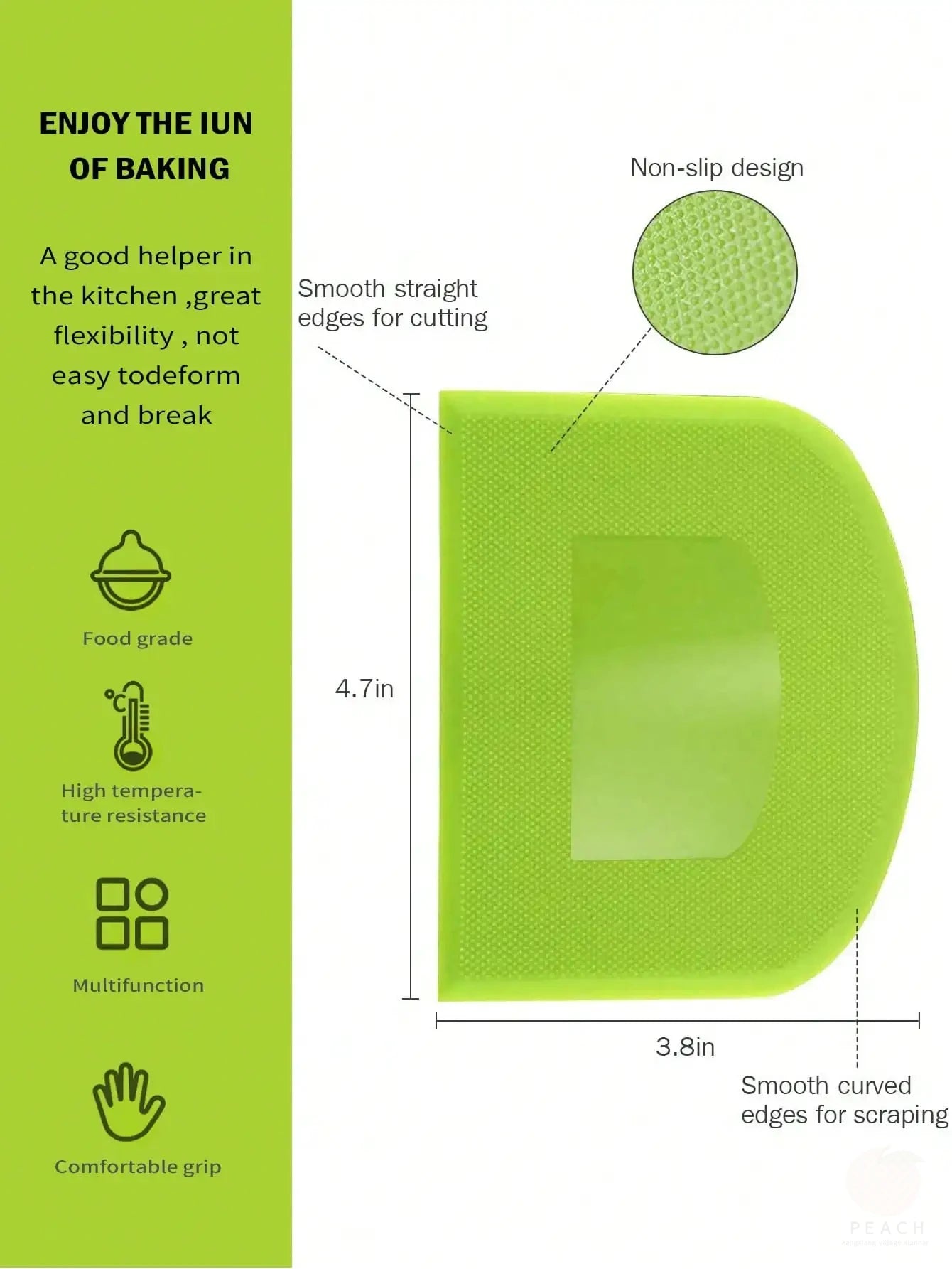 Flexible Bench Dough Cutter, Food-safe Plastic Dough Scraper Bowl, Multipurpose Food Scrappers for Bread Dough
