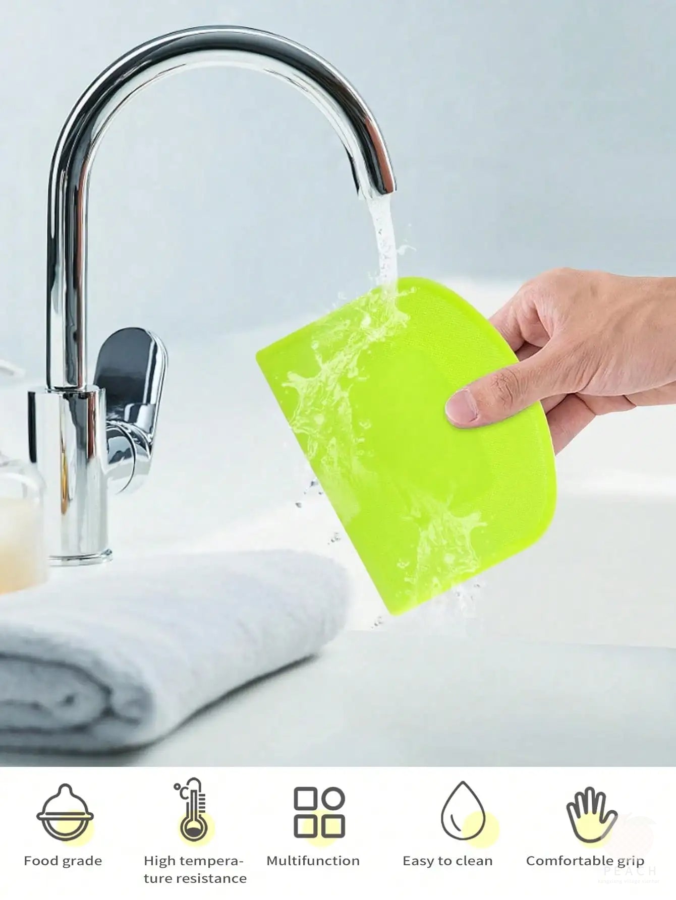 Flexible Bench Dough Cutter, Food-safe Plastic Dough Scraper Bowl, Multipurpose Food Scrappers for Bread Dough