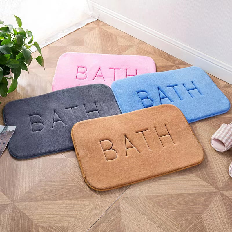 Memory Foam Carpet Faux Cashmere Anti Slip Mat Coral Fleece Floor Mat Super Absorbent Bathroom And  5