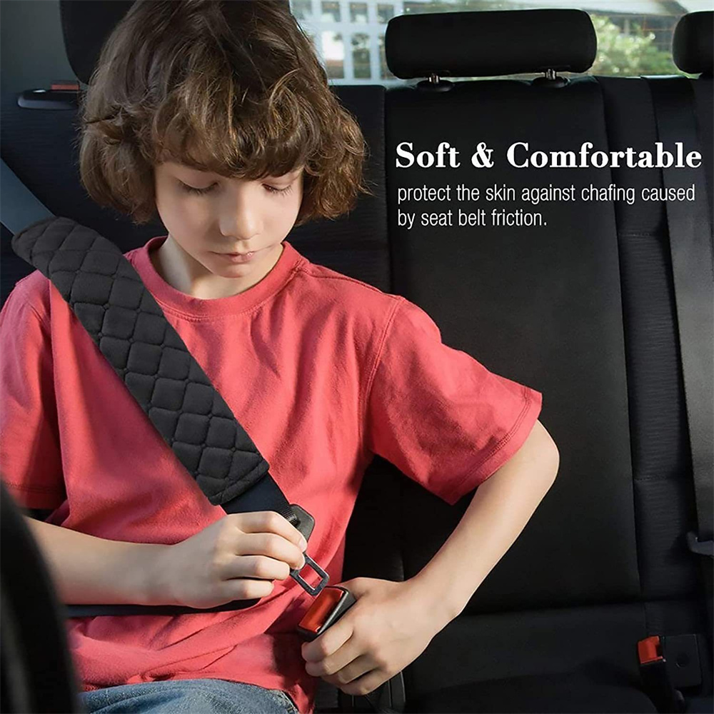 Soft Velvet Seat Belt Covers, Adjustable Shoulder Protectors, Comfortable Car Pads