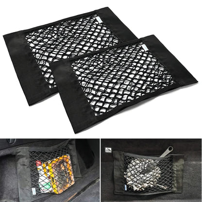 Elastic Car Seat Trunk Net Rear Storage Box Organizer Magic Sticker Auto Interior Gadget 5