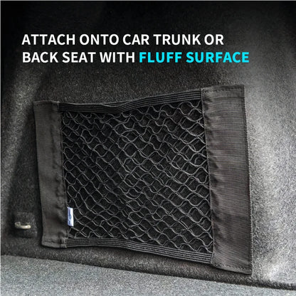 Elastic Car Seat Trunk Net Rear Storage Box Organizer Magic Sticker Auto Interior Gadget 1