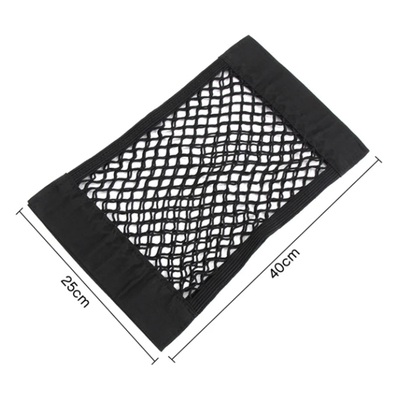 Elastic Car Seat Trunk Net Rear Storage Box Organizer Magic Sticker Auto Interior Gadget 7