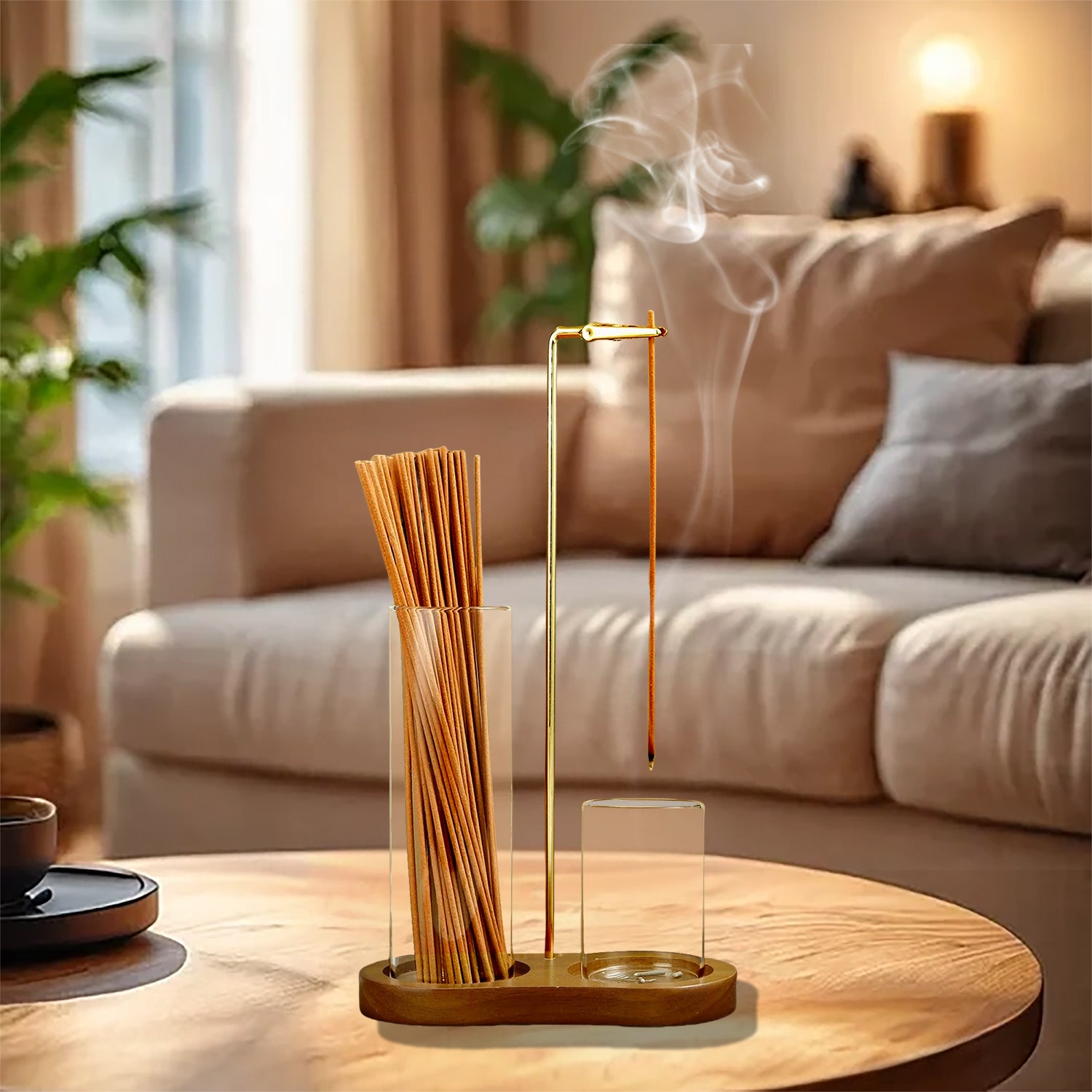 Incense Holder For Stick Anti Ash Flying Incense Burner With Glass Ash Catcher Stick Organizer For  1