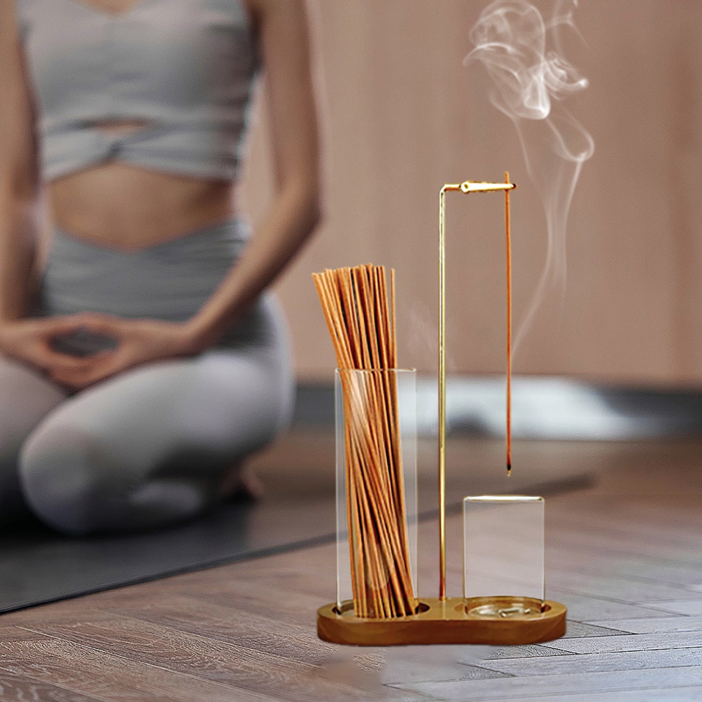 Incense Holder For Stick Anti Ash Flying Incense Burner With Glass Ash Catcher Stick Organizer For  3
