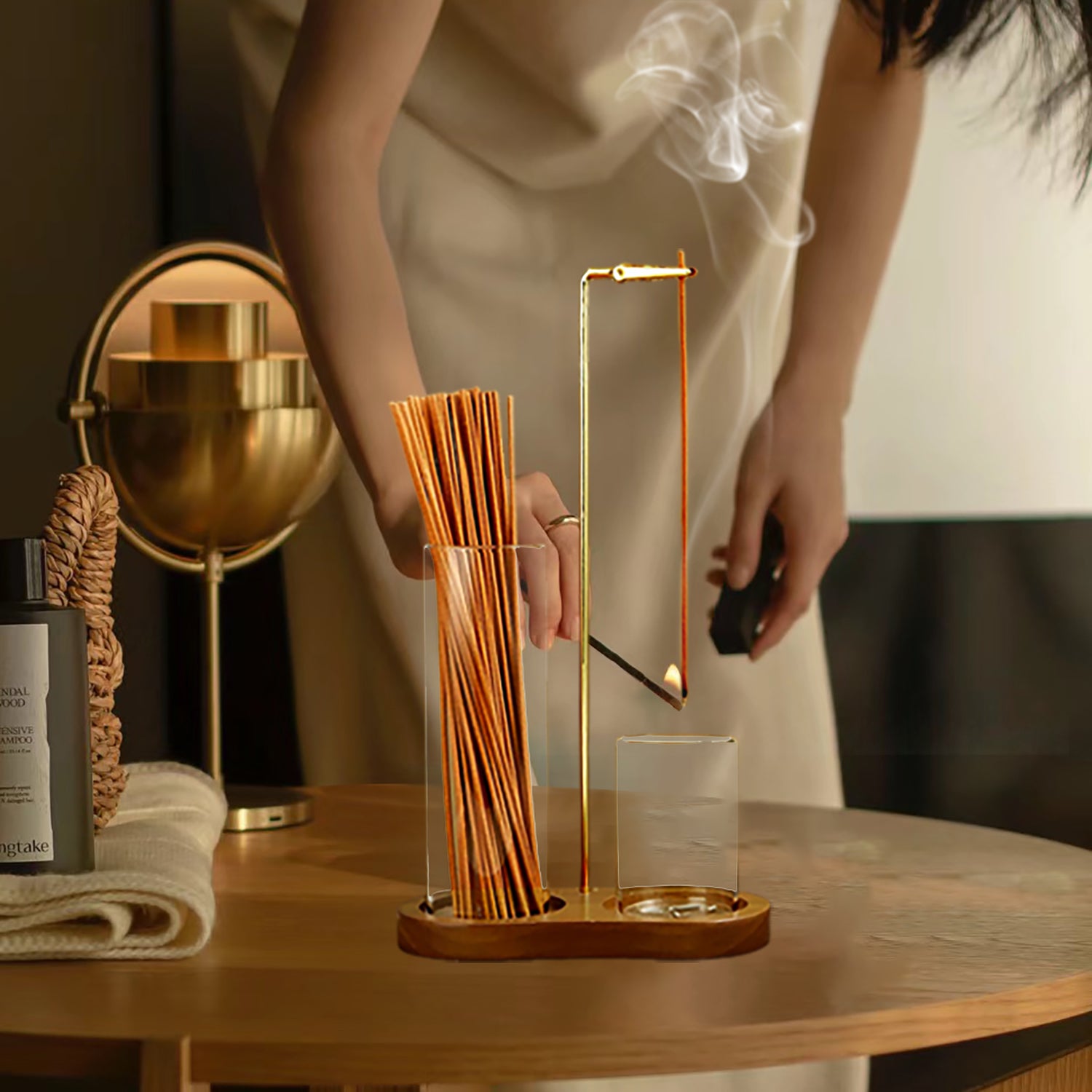 Incense Holder For Stick Anti Ash Flying Incense Burner With Glass Ash Catcher Stick Organizer For  4