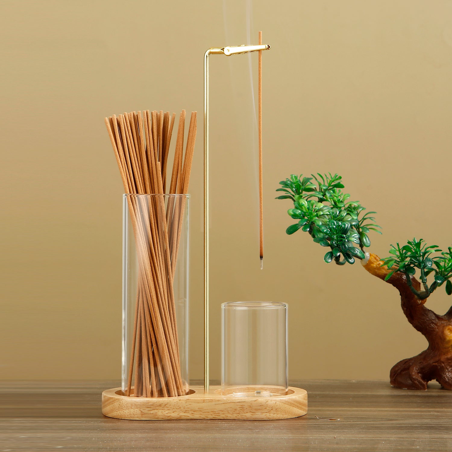 Incense Holder For Stick Anti Ash Flying Incense Burner With Glass Ash Catcher Stick Organizer For  5