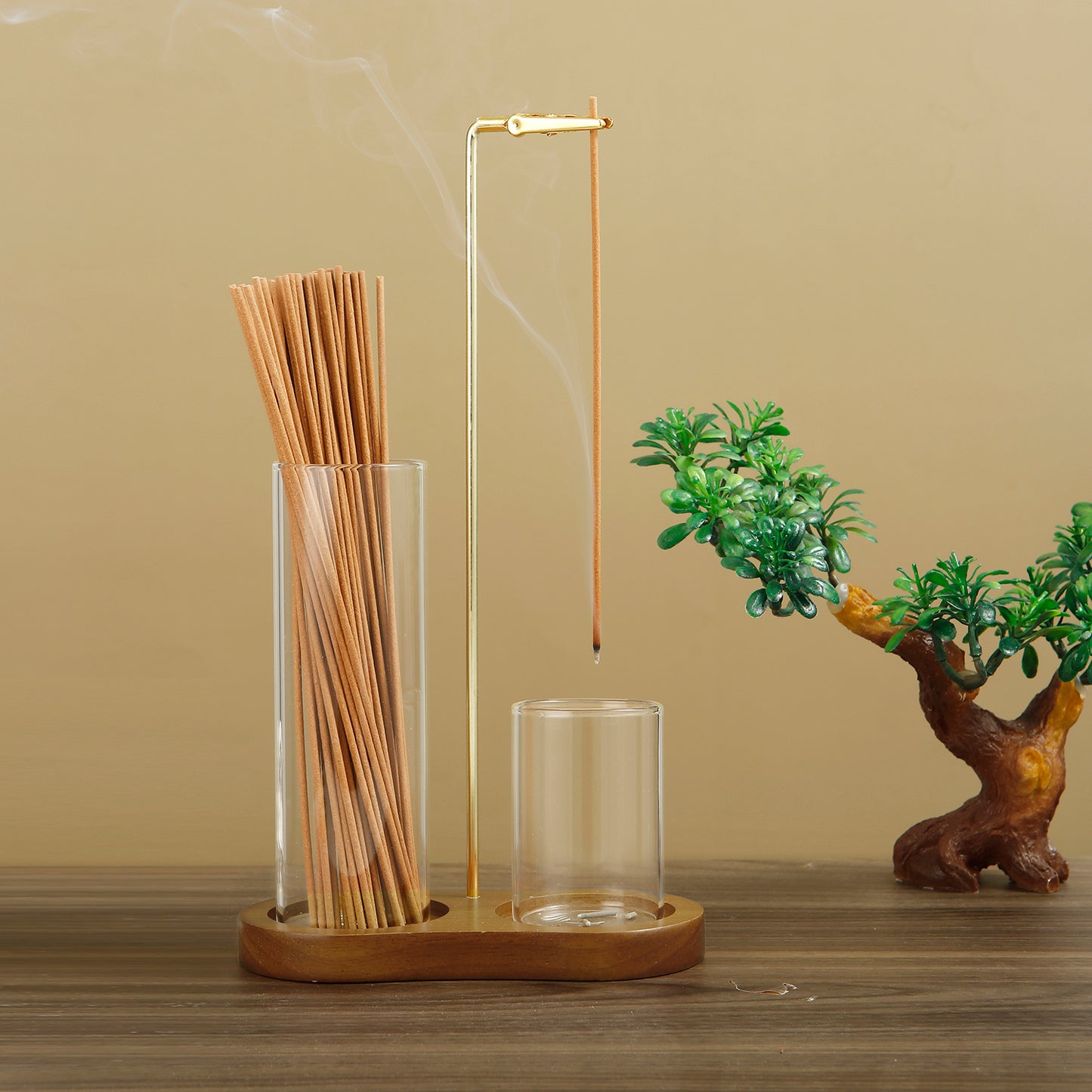 Incense Holder For Stick Anti Ash Flying Incense Burner With Glass Ash Catcher Stick Organizer For  6