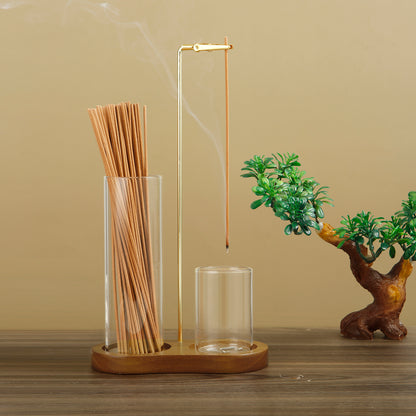 Incense Holder For Stick Anti Ash Flying Incense Burner With Glass Ash Catcher Stick Organizer For  6