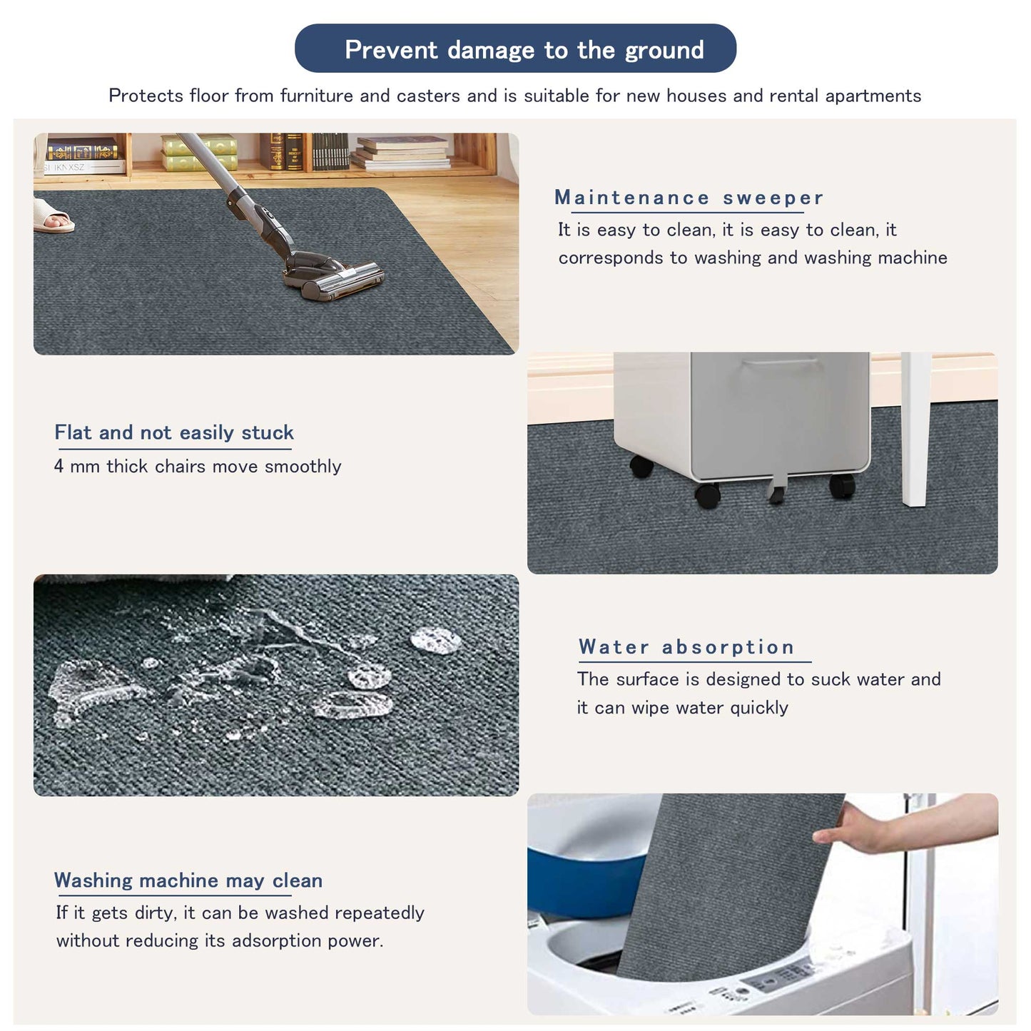 Office Rolling Chair Mat , Computer Gaming Chair Mat, Work in Hardwood Floor Mat, Bedroom and Living Room Mat