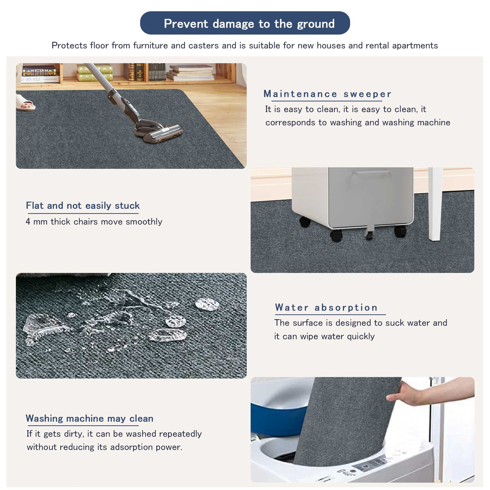 Office Rolling Chair Mat , Computer Gaming Chair Mat, Work in Hardwood Floor Mat, Bedroom and Living Room Mat