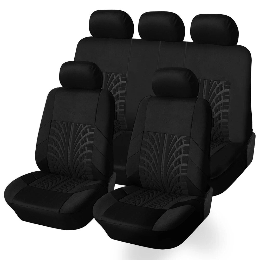 Universal Car Seat Covers Full Set Front Split Rear SUV Sedan Van Cloth Automotive Interior Covers 6