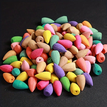 Backflow Incense Cones, Mixed Flavor Natural Incense, Floral Lavender, Aloes Fragrance for Meditation and Relaxation