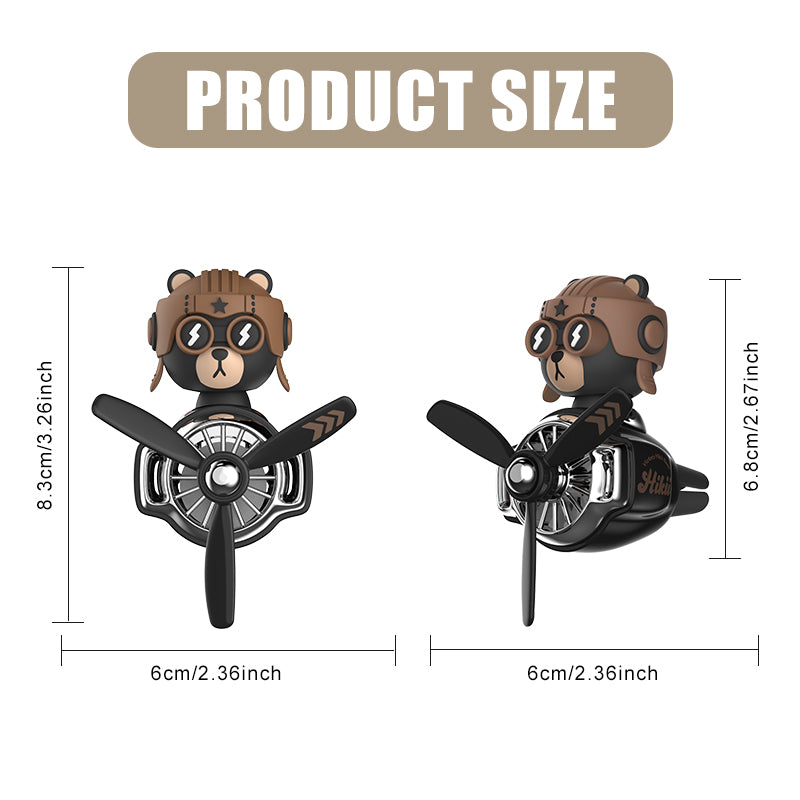 Car Air Freshener Accessories DIY Odorless Perfume Pilot Bear Decoration Plane Aroma Vent Clip Frag 4