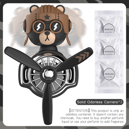 Car Air Freshener Accessories DIY Odorless Perfume Pilot Bear Decoration Plane Aroma Vent Clip Frag 5